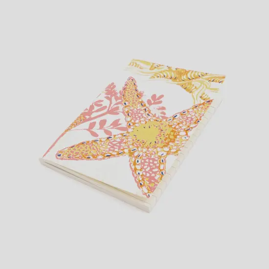 Soft Cover Orange Starfish Handmade paper Notebook - Pack of 5, 6 X 4 inch {3}