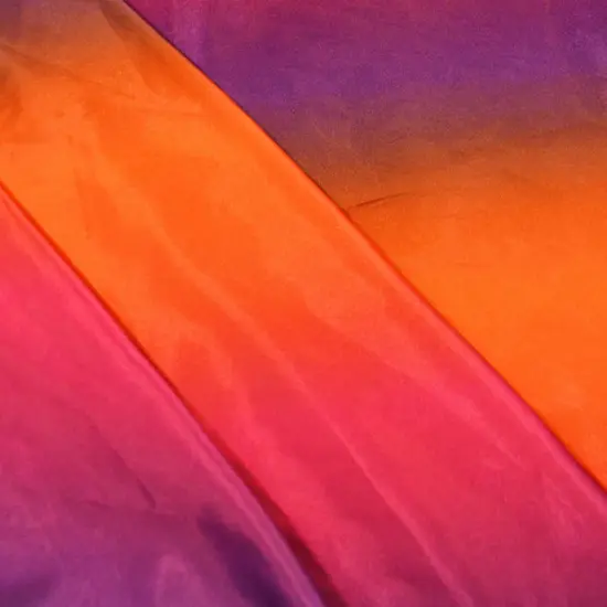 Multi Color Rainbow Satin Fabric 60" Wide Silky Charmeuse with Ombre Color Wave Pink Yellow B Rainb {7}