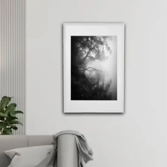 White Frame with Mount, 24x35&frac34;" &ndash; Hang or Stand, Large Display, Safe Front Protection! {3}