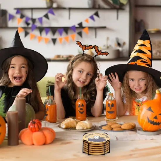 6Pcs Horror Movie Character Spooky Coasters Gift Set with Holder {5}