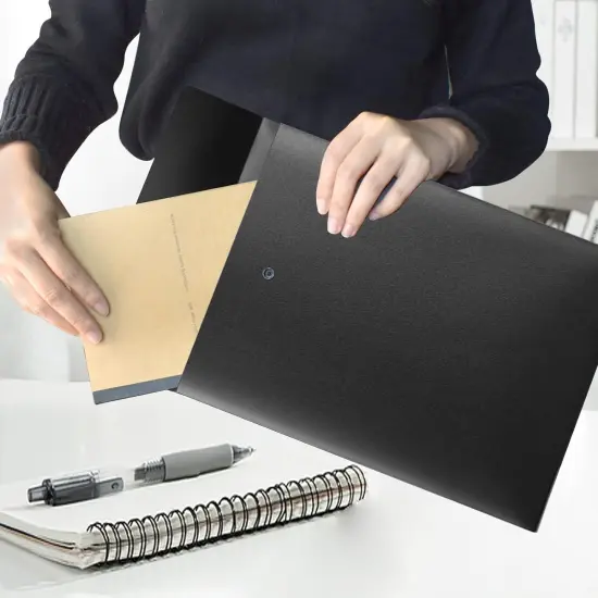 Vertical File Folders Poly Filing Envelope - (Pack of 5, Black) {2}