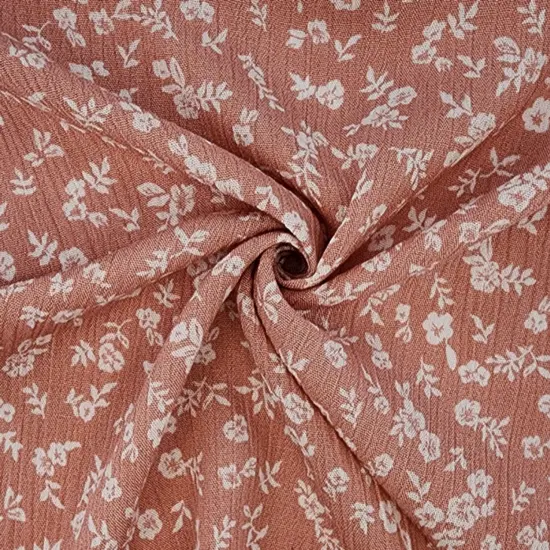 1 Yard Coral Cloud Rayon Crinkle Fabric 50/52" Wide Lightweight 125 GSM Woven {3}