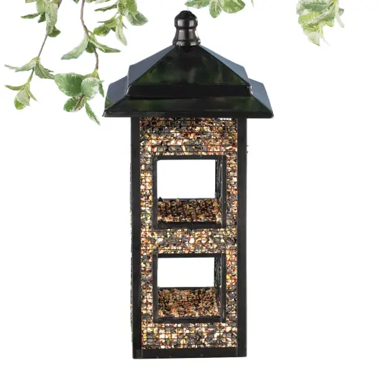 Collections Etc Black Metal Fly Through Hanging Bird Feeder {4}