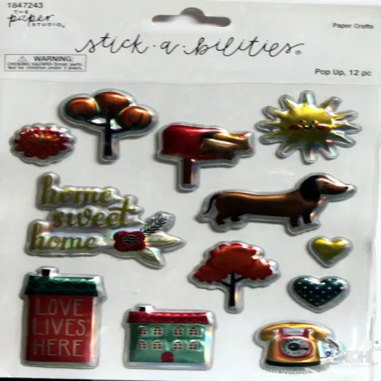 Stick-A-Bilities Home Sweet Home Pop Up Dimensional Stickers {1}