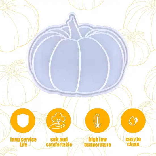 Pumpkin Coaster Mould, Silicone Coaster Mold for Resin Casting {3}