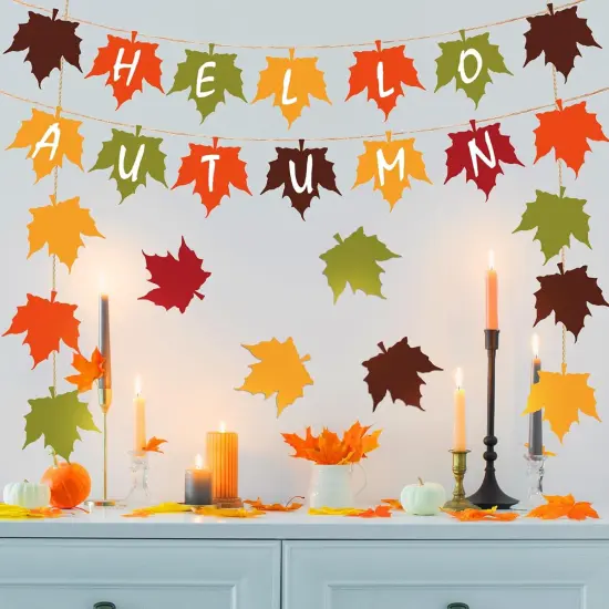 200 Pcs Paper Leaves Fall Thanksgiving Leaf {5}