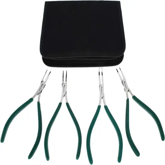 The Beadsmith Micro-Fine 4 Piece Plier with Springs Set - Chain, Round, Flat, and Bent Nose - 5' in Length {3}