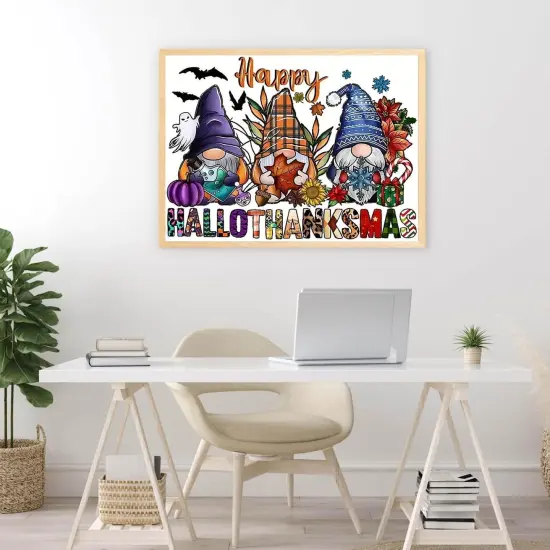 Diamond Art Kits for Adults,5D Halloween Diamond Painting DIY Gnome-12x16inch {2}