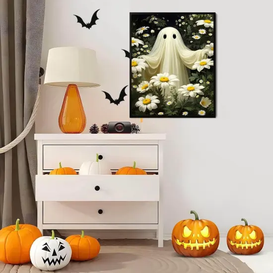 5D Full Round Drill Ghost and Flower Diamond Art Kits for Beginners-12x16 lnch {4}