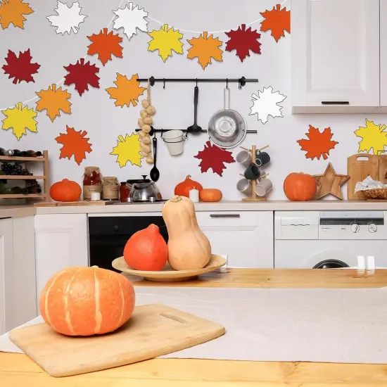 45Pcs Fall Leaf Cutouts Maple Leaves -Orange,red,white,yellow {5}
