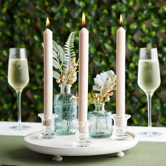 12 Pack Clear Glass Candle Holders for Candlesticks, Taper Candles, Wedding Centerpieces (2 x 2.3 x 2 In) {2}