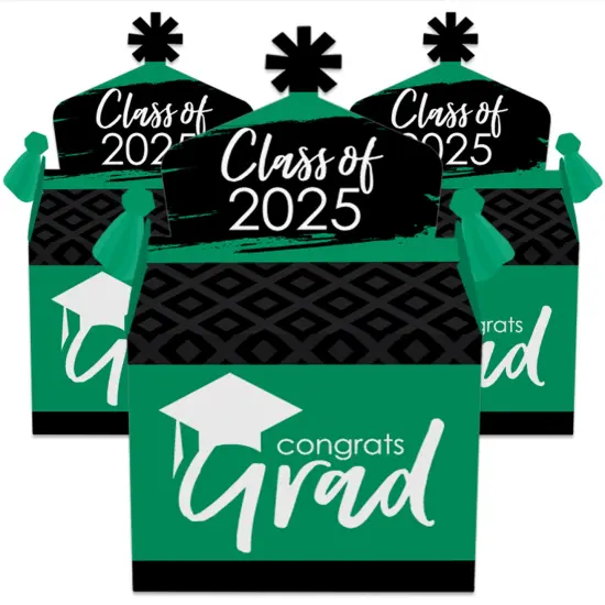 Big Dot of Happiness Green Grad - Best is Yet to Come - Treat Box Party Favors - 2025 Green Graduation Party Goodie Gable Boxes - Set of 12 {3}