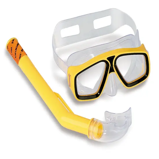 Swimline Youth Thermotech Tetra Mask and Snorkel Set - 12" - Yellow {1}