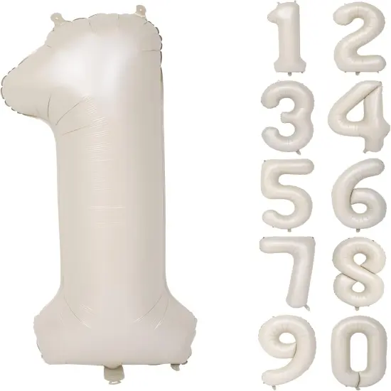 Helium Foil Mylar Balloon Birthday Party(Cream White) {1}