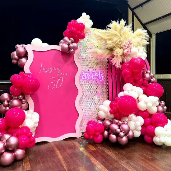 124 Pcs Various Pinks Balloons Garland Kit {5}