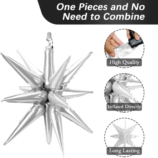 Silver Star Balloons Foil Mylar Balloons(silver) {2}