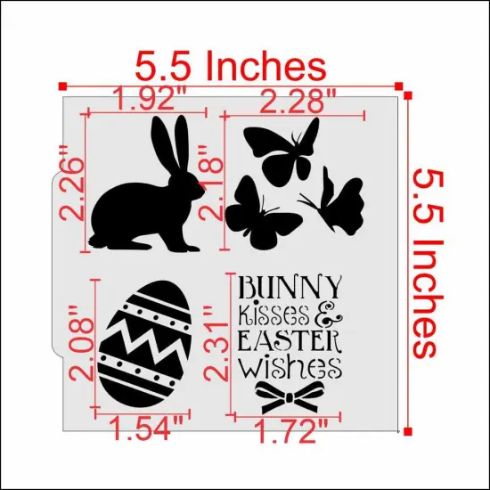 Bunny Kisses and Easter Wishes 4 Piece Cookie Stencil Bundle {2}