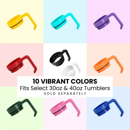 MakerFlo Tumbler Handle for 30oz & 40oz Tumblers &ndash; Twist-On, Twist-Off Craft Accessory, Ergonomic Grip, Leak-Proof Lid, Ideal for Craft and Personalization - Epoxy Red {7}