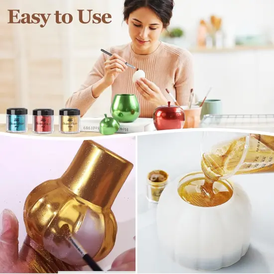 LET'S RESIN Chrome Powder, 10 Colors Metallic Mirror Effect Chrome Powder for Nail, Holographic Pigment for Epoxy Resin, Slime, Crafting, Oil Painting {6}