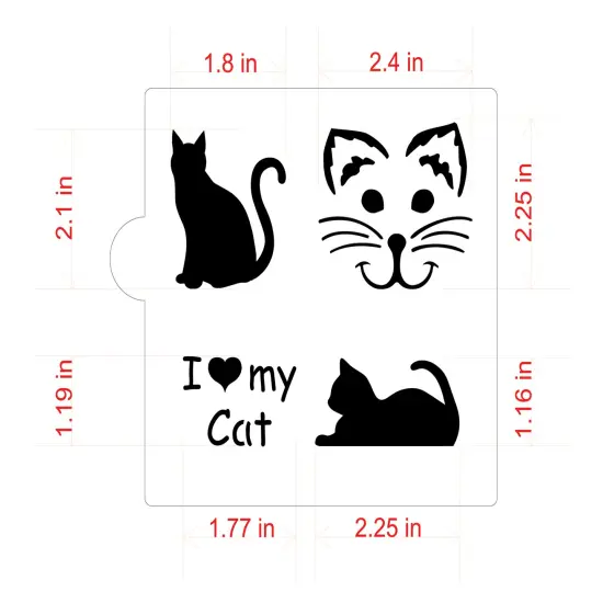I Love My Cat Cookie & Craft Stencil | CM028 by Designer Stencils | Stencils for Royal Icing, Airbrush, Dusting Powder | {3}