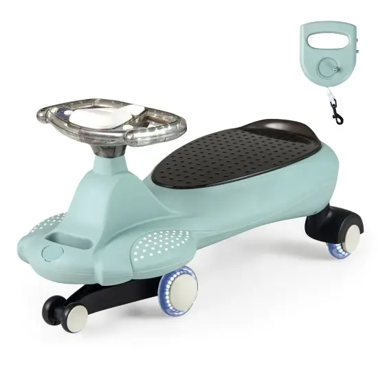 Plastic Wiggle Car with Hauling Rope, Ride-On Toy with Under-Seat Storage Beige {8}