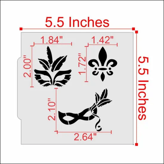 Mardi Gras Masks 3 Piece Cookie Stencil Bundle {2}