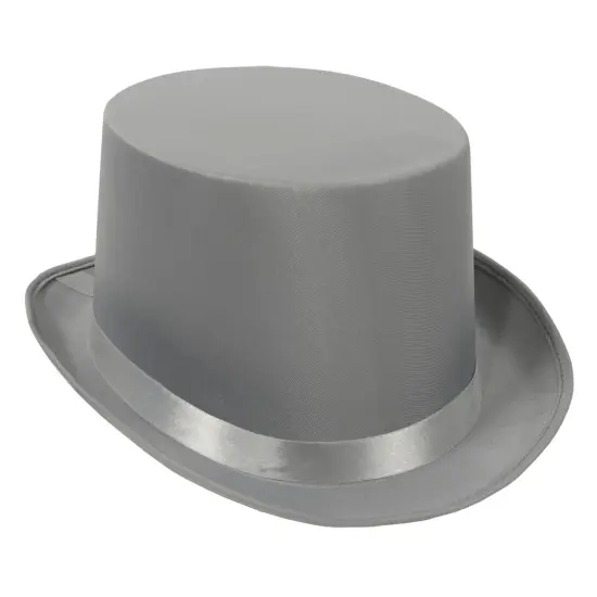 6 Pack Bulk Satin Sleek Top Hat - gray {1}