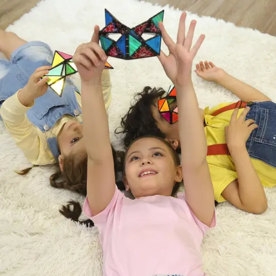 Magnet Pyramid Glow - 1 Cube Transforms into 1 Billion Shapes (Heart, Rose, Chocolate box&hellip;), 243 Rare Earth Magnets, Glowing, Holographic Design, Puzzle Toy, Easter Valentine Gift for him for her {4}