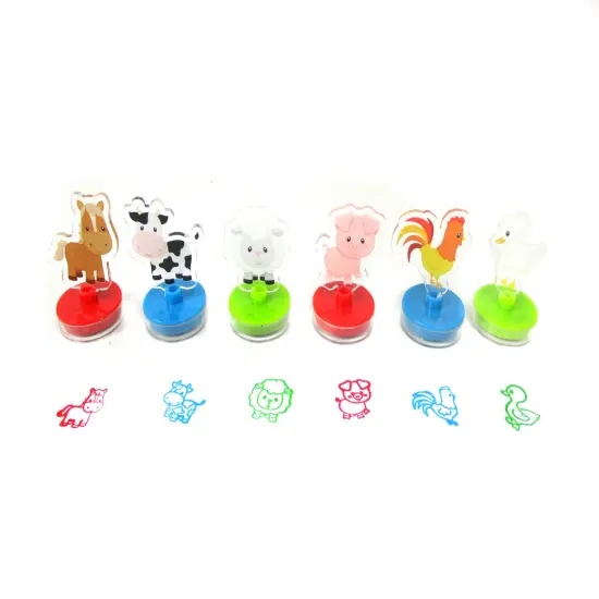 Farm Animals Acrylic Self-Inking Stampers, 6 Pcs {2}