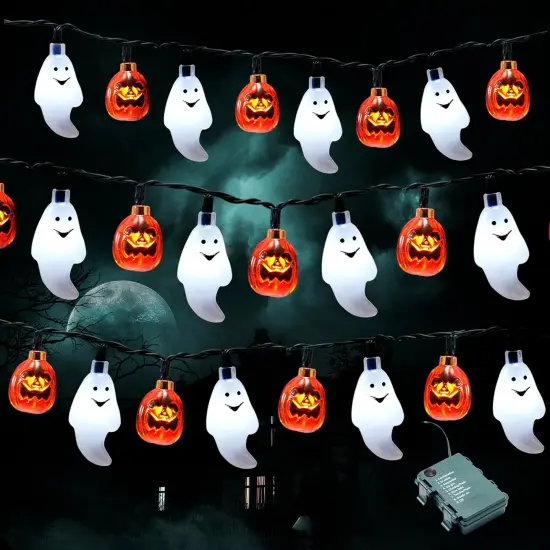 Halloween String Lights - 19.7FT 30 LED (Orange/White Color) {5}