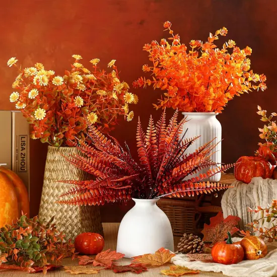 16 Pcs - Artificial Eucalyptus Leaves Flowers {2}