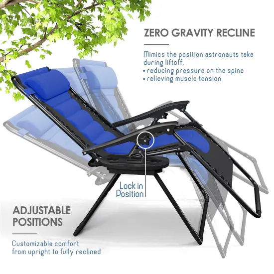 Nestl Outdoor Padded Zero Gravity Chair {7}
