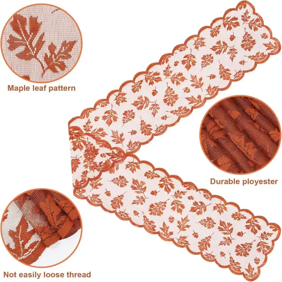 2 Pack Fall Table Runner, Thanksgiving Table Runner,(13 x 72 inches) {3}