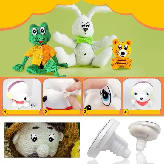 60 Set Plastic Safety Eyes Black and Blue Craft Eyes 13 x 19 mm 17 x 25 mm {5}