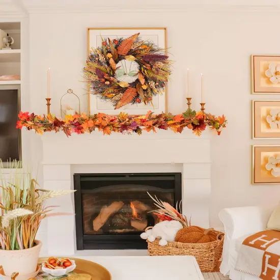 6 Pack Fall Maple Garland - 5.9ft/Strand Artificial Fall Foliage Garland {2}