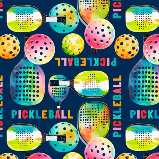 Sports Play Pickleball Digital Cotton Print Fabric| By The Yard | Sewing and Crafting | 44 inches wide {1}