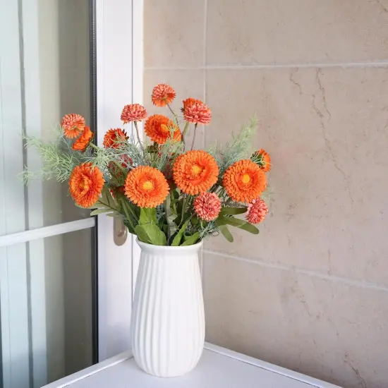 Fall Flowers Orange Daisy Artificial Flowers {3}