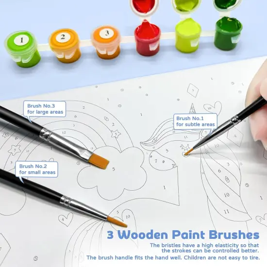 7X9.5 inch - Paint by Numbers for Kids(Giraffe with Garland) {3}