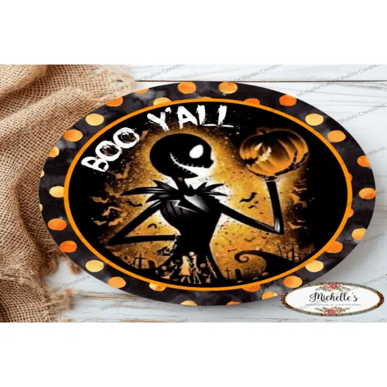 Boo Yall Skeleton Halloween Sign {4}