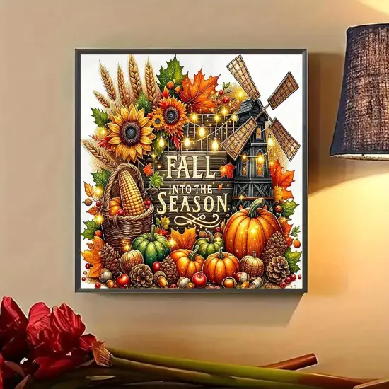 Pumpkin Sunflower Leaf Diamond Art Kits for Adults {3}