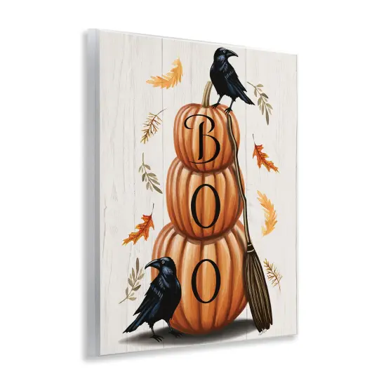 Stupell Industries Boo Crows & Pumpkins Wall Plaque Design by Elizabeth Tyndall {3}