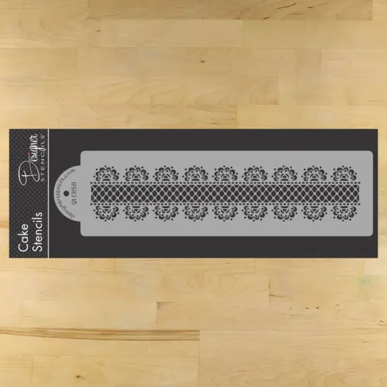 Chelsea Cake Stencil Tier #3 | C858 by Designer Stencils | Cake Decorating Tools | Baking Stencils for Royal Icing, Airbrush, Dusting Powder | Reusable Plastic Food Grade Stencil for Cakes | Easy to Use & Clean Cake Stencil {1}