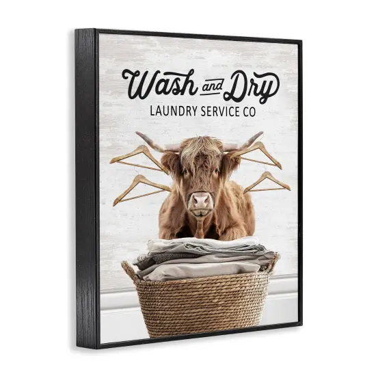 Stupell Industries Wash & Dry Classic Cattle Framed Giclee Design by Lettered and Lined {3}