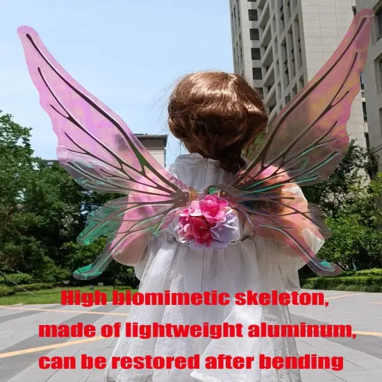 Fairy Wings for Girls,Sparkling Glowing Wings with LED Lights,Electric Butterfly-Wings for Women,Perfect Fairy Costume and Party {3}