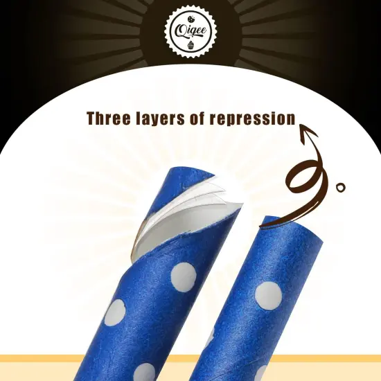 Blue Paper Straws 150pcs Disposable Bulk(10 Pattern) {2}