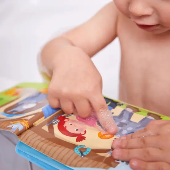 HABA Magic Color Changing Bath Book: Animal Wash Day, Bath Toys for Toddlers, Water Toys for Toddlers 1-3 & Water Table Accessories Multicolor {6}