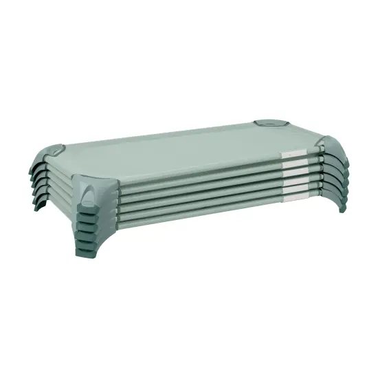 Stackable Cozy Cot with Blanket and Pillow Storage, Ready to Assemble, 6-Pack Sage {1}