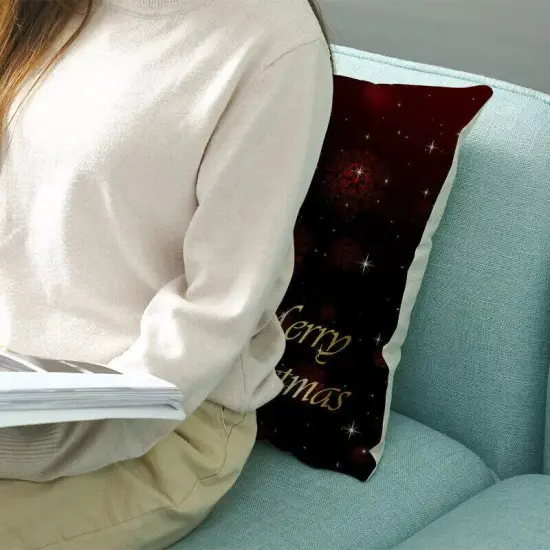 4Pcs Christmas Pillow Case Cover Set Sofa Pillowcase Cushion Cover Home Decor {4}