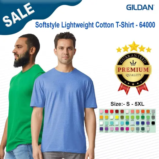 Gildan&reg; Softstyle Lightweight Short Sleeve Crewneck Cotton T-Shirt Gold {3}