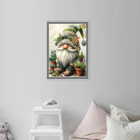 DIY Easy Gnome Paint by Numbers Kit for Adults,Unframed Succulents Gnome Oil Paint by Number Kits for Beginner,Acrylic Painting Kits for Home Wall Decor 16X20 Inch. {3}